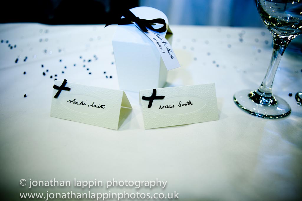 Place setting at wedding in kent wedding photography by Jonathan lappin 