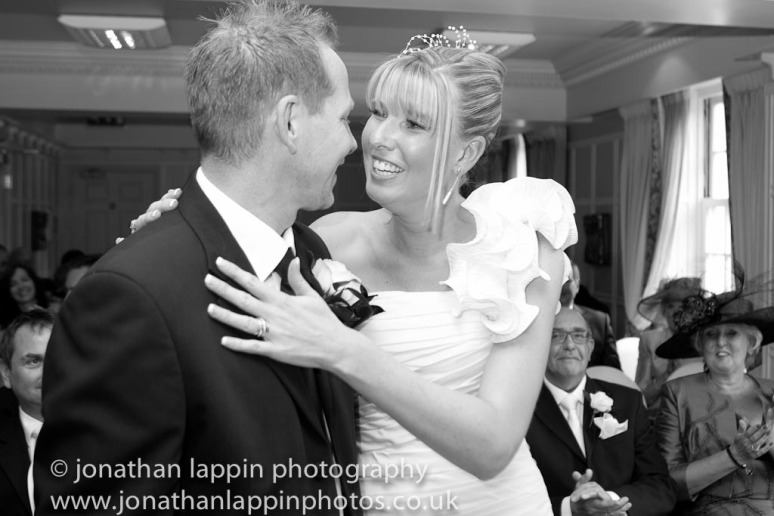 Bride and Groom at Brandshatch Place hotel in Kent wedding photos by jonathan lapin