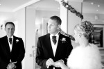 The bride, groom and best man at a wedding in Sand Banks wedding photography by jonathan lappin